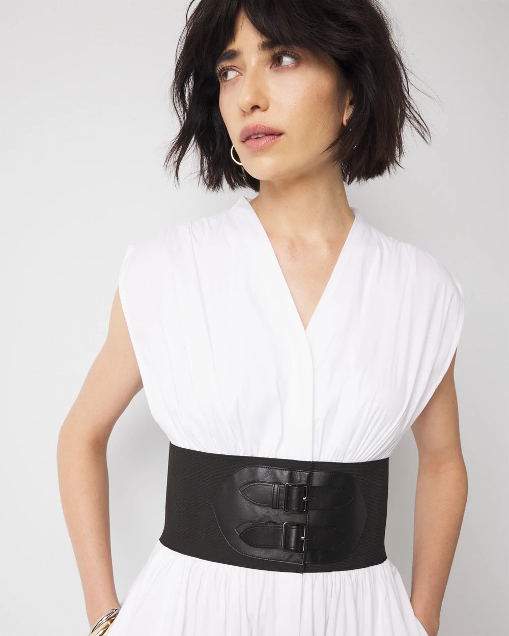 Cap Sleeve Belted Midi Dress | White House Black Market